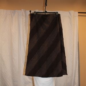 Lena Gabrielle Brown Striped Skirt lined.